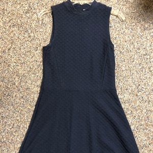 Navy blue high neck dress